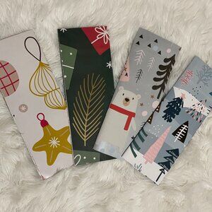 4 Holiday Gift Wrapping Sheets Festive Prints 30" by 20"
